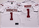 Oklahoma Sooners 1 Kyler Murray White College Football Jersey,baseball caps,new era cap wholesale,wholesale hats